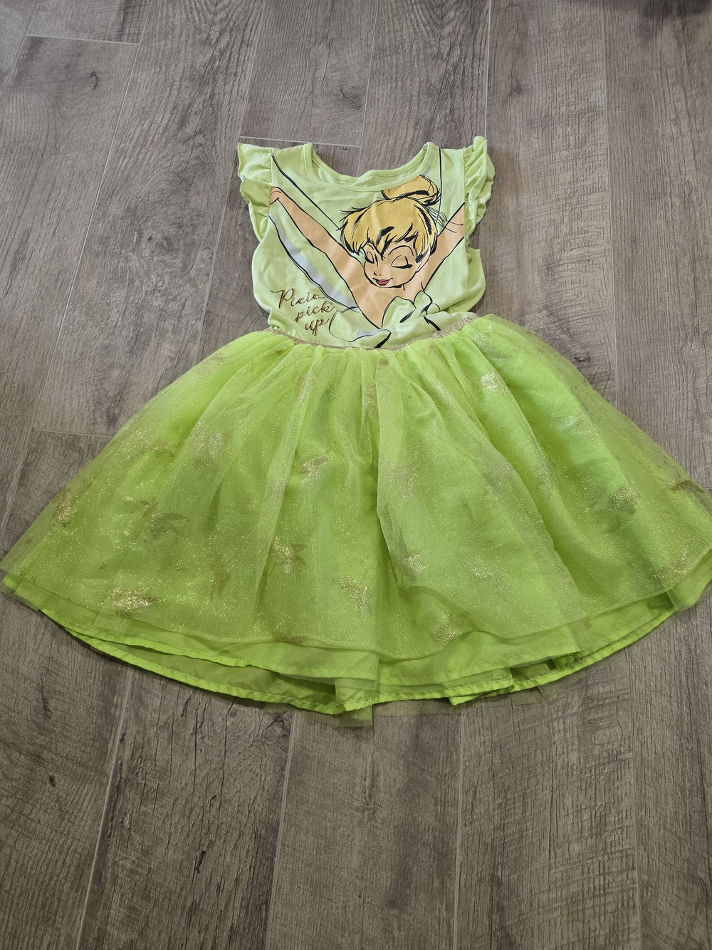 Disney Tinker Bell Lime Green Glitter Tutu Dress